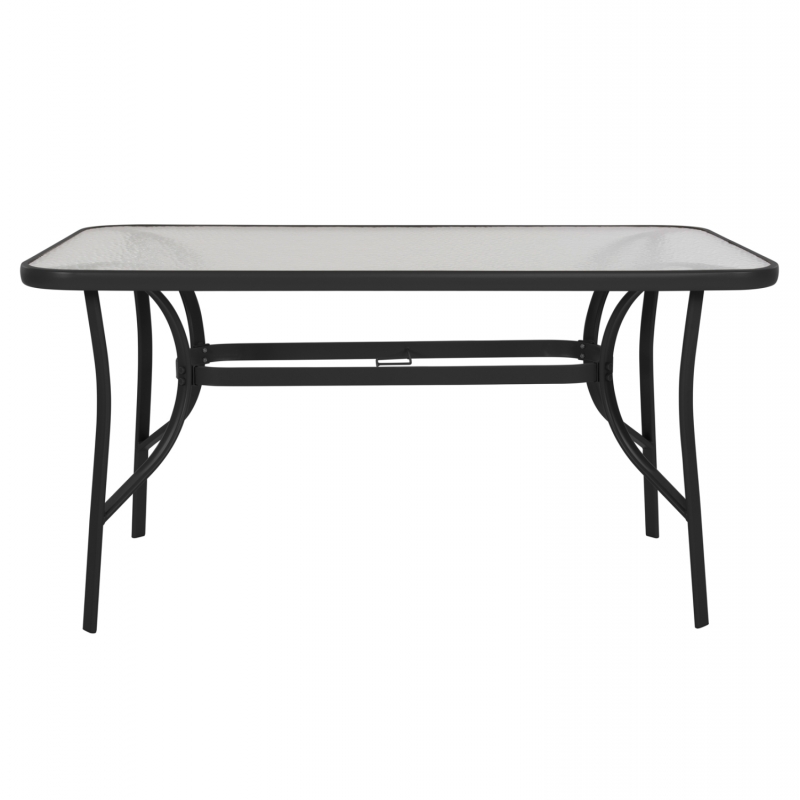 ΤΡΑΠΕΖΙ BRUNO HM5106.03 ΜΑΥΡΟ ΜΕΤΑΛΛΙΚΟ ΜΕ ΓΥΑΛΙΝΗ ΕΠΙΦΑΝΕΙΑ 140Χ80Χ72Υεκ