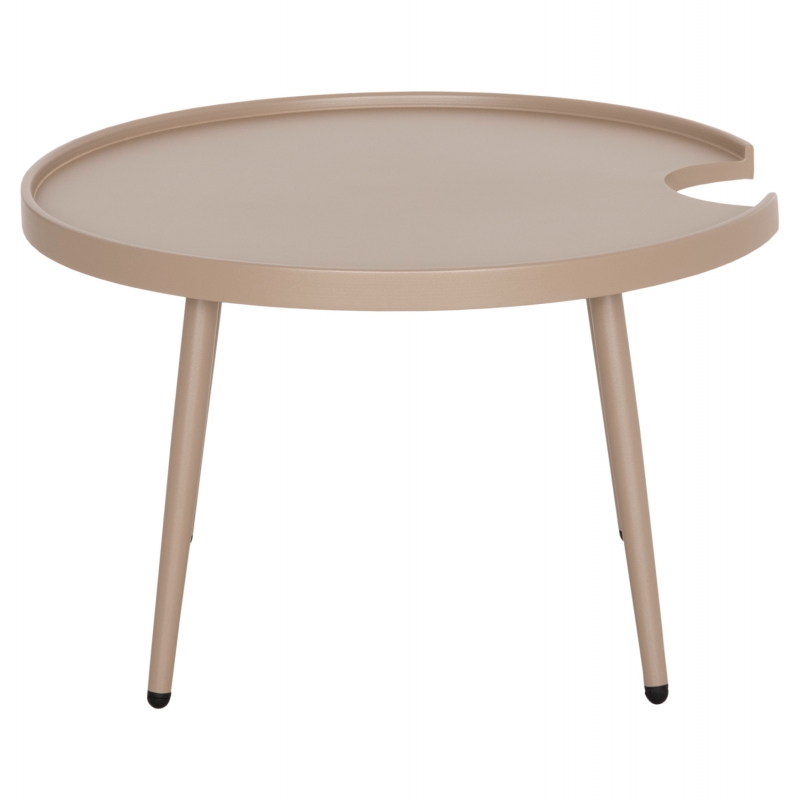 ΤΡΑΠΕΖΙ ΜΕΣΗΣ ΣΤΡΟΓΓΥΛΟ ΕΞ.ΧΩΡΟΥ TEROC HM6434.03 ΑΛΟΥΜΙΝΙΟ ΚΑΠΟΥΤΣΙΝΟ Φ70x44Υεκ