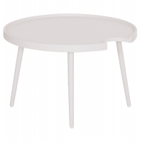 ΤΡΑΠΕΖΙ ΜΕΣΗΣ ΣΤΡΟΓΓΥΛΟ ΕΞ.ΧΩΡΟΥ TEROC HM6434.02 ΑΛΟΥΜΙΝΙΟ ΛΕΥΚΟ Φ70x44Υεκ