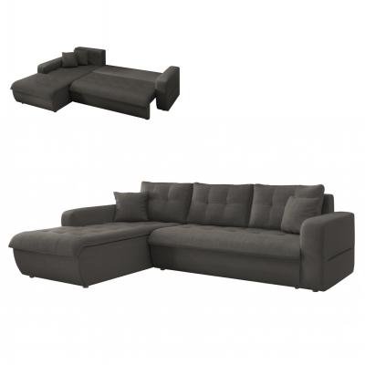 ΚΑΝΑΠΕΣ ΚΡΕΒΑΤΙ ΑΡΙΣΤΕΡΗ ΓΩΝΙΑ KANSO HM3338.01L ΓΚΡΙ ΥΦΑΣΜΑ 244x188x80Υεκ