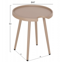 ΤΡΑΠΕΖΙ ΒΟΗΘΗΤΙΚΟ ΣΤΡΟΓΓΥΛΟ ΕΞ.ΧΩΡΟΥ TEROC HM6433.03 ΑΛΟΥΜΙΝΙΟ ΚΑΠΟΥΤΣΙΝΟ Φ47x53Υεκ