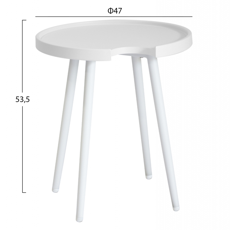 ΤΡΑΠΕΖΙ ΒΟΗΘΗΤΙΚΟ ΣΤΡΟΓΓΥΛΟ ΕΞ.ΧΩΡΟΥ TEROC HM6433.02 ΑΛΟΥΜΙΝΙΟ ΛΕΥΚΟ Φ47x53Υεκ