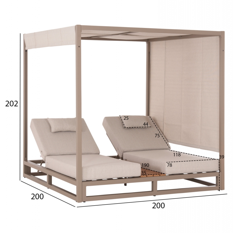 ΔΙΠΛΗ ΞΑΠΛΩΣΤΡΑ ΑΛΟΥΜΙΝΙΟΥ ΠΑΡΑΛΙΑΣ ΜΕ ΣΚΙΑΣΤΡΟ GALLANT HM6097.04 ΚΑΠΟΥΤΣΙΝΟ 2x2x2μ ΔΙΠΛΗ ΞΑΠΛΩΣΤΡΑ ΑΛΟΥΜΙΝΙΟΥ ΠΑΡΑΛΙΑΣ ΜΕ ΣΚΙΑΣΤΡΟ GALLANT HM6097.04 ΚΑΠΟΥΤΣΙΝΟ 2x2x2μ