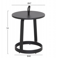 ΤΡΑΠΕΖΙ ΒΟΗΘΗΤΙΚΟ ΕΞ.ΧΩΡΟΥ MINO HM6432.01 ΑΛΟΥΜΙΝΙΟ & ΣΧΟΙΝΙ ΓΚΡΙ Φ47x53Υεκ