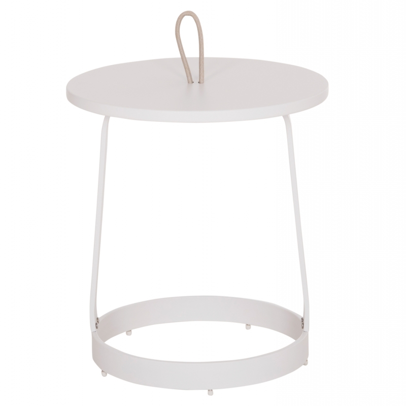 ΤΡΑΠΕΖΙ ΒΟΗΘΗΤΙΚΟ ΕΞ.ΧΩΡΟΥ MINO HM6432.02 ΑΛΟΥΜΙΝΙΟ ΛΕΥΚΟ & ΣΧΟΙΝΙ ΜΠΕΖ Φ47x53Υεκ