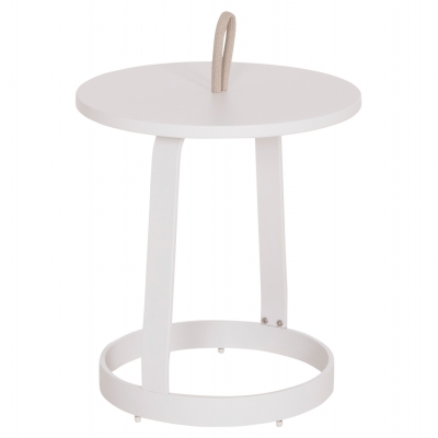 ΤΡΑΠΕΖΙ ΒΟΗΘΗΤΙΚΟ ΕΞ.ΧΩΡΟΥ MINO HM6432.02 ΑΛΟΥΜΙΝΙΟ ΛΕΥΚΟ & ΣΧΟΙΝΙ ΜΠΕΖ Φ47x53Υεκ