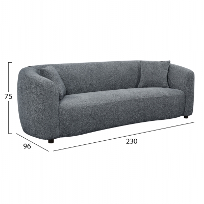 ΚΑΝΑΠΕΣ 3-ΘΕΣΙΟΣ NORD HM3321.01 ΓΚΡΙ ΥΦΑΣΜΑ 230x96x75Υεκ. ΚΑΝΑΠΕΣ 3-ΘΕΣΙΟΣ NORD HM3321.01 ΓΚΡΙ ΥΦΑΣΜΑ 230x96x75Υεκ.