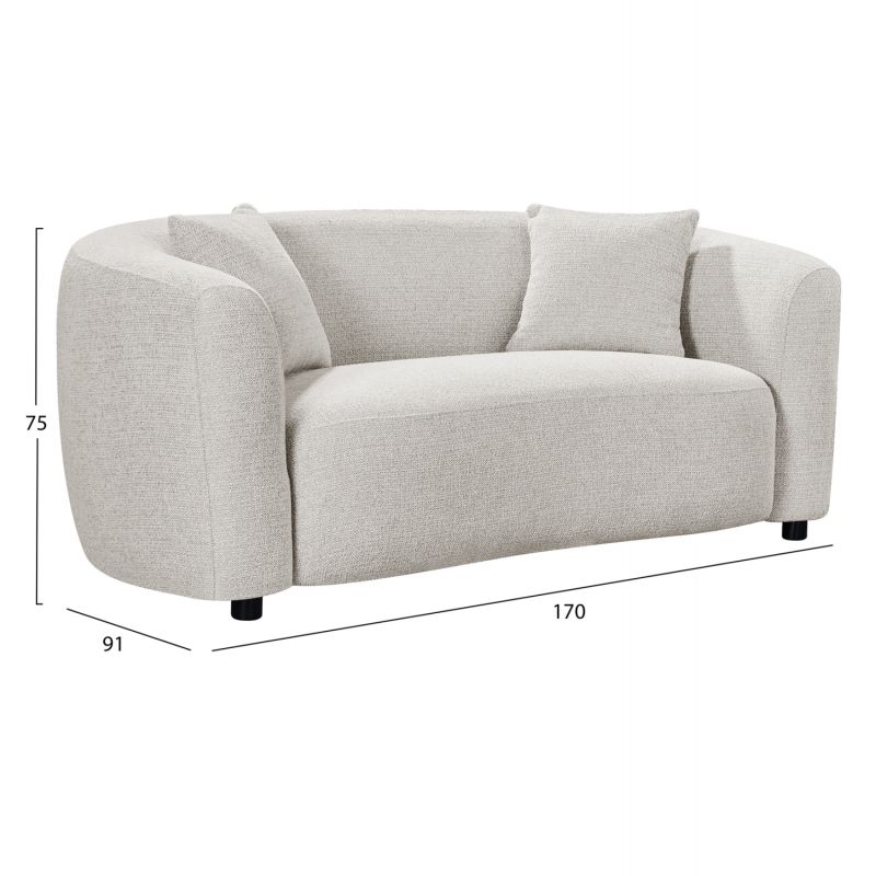 ΚΑΝΑΠΕΣ 2-ΘΕΣΙΟΣ NORD HM3322.02 ΑΝΟΙΧΤΟ ΜΠΕΖ ΥΦΑΣΜΑ 170x91x75Υεκ.