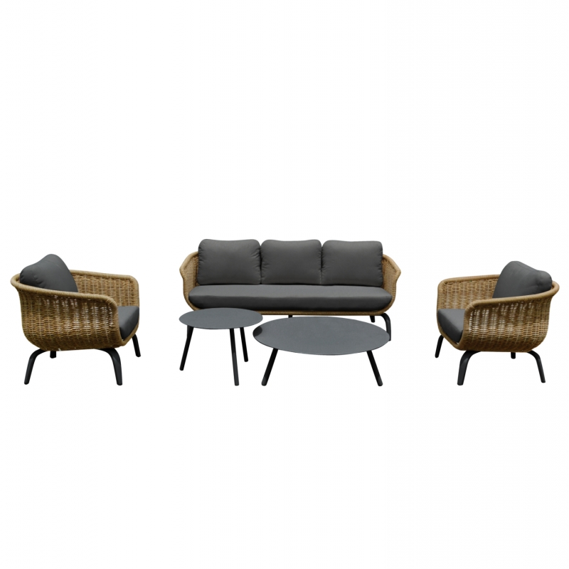 ΣΕΤ ΣΑΛΟΝΙ 5ΤΜΧ STERN HM6555.01 ΓΚΡΙ ΑΛΟΥΜΙΝΙΟ & ΥΦΑΣΜΑ--TWIST WICKER ΣΕ ΦΥΣΙΚΟ