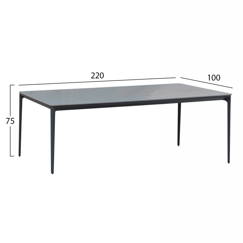 ΤΡΑΠΕΖΙ ΤΡΑΠΕΖΑΡΙΑΣ STAD HM6558.01 ΓΚΡΙ ΑΛΟΥΜΙΝΙΟ & SINTERED STONE TOP 220x100x75Υεκ ΤΡΑΠΕΖΙ ΤΡΑΠΕΖΑΡΙΑΣ STAD HM6558.01 ΓΚΡΙ ΑΛΟΥΜΙΝΙΟ & SINTERED STONE TOP 220x100x75Υεκ