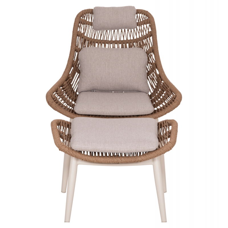 ΠΟΛΥΘΡΟΝΑ LOUNGE ΜΕ ΥΠΟΠΟΔΙΟ REMVAZZO HM6561.02 ΑΛΟΥΜΙΝΙΟ ΜΠΕΖ--WICKER 90x85x96Υεκ