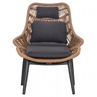 ΠΟΛΥΘΡΟΝΑ LOUNGE ΜΕ ΥΠΟΠΟΔΙΟ REMVAZZO HM6561.01 ΑΛΟΥΜΙΝΙΟ ΓΚΡΙ--WICKER 90x85x96Υεκ