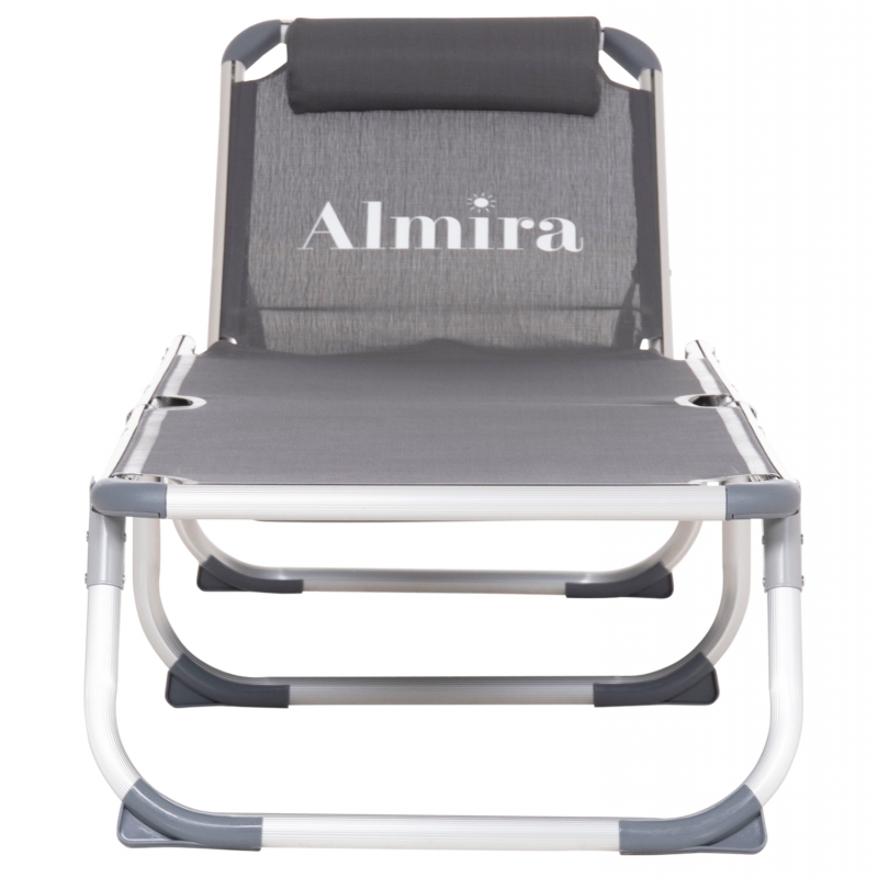 ΞΑΠΛΩΣΤΡΑ ΠΑΡΑΛΙΑΣ ΑΛΟΥΜΙΝΙΟΥ ΒΑΡ.ΤΥΠΟΥ ALMIRA HM5054.10 ΓΚΡΙ TEXTILENE 187x59x78Υεκ