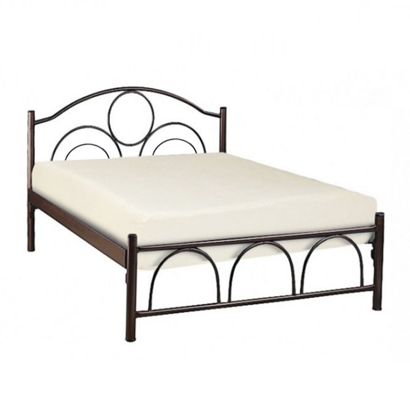 ΜΕΤΑΛΛIKO ΚΡΕΒΑΤΙ ΚΥΚΛΟΣ 150x200x90Yεκ. ΚΑΦΕ HM10366.01