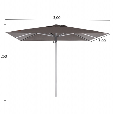 ΟΜΠΡΕΛΑ ΕΠΑΓΓΕΛΜΑΤΙΚΗ GLADELL 3X3m HM6604.01 ΓΚΡΙ ΠΑΝΙ-ΑΝΟΔΙΩΜΕΝΟ ΑΛΟΥΜΙΝΙΟ