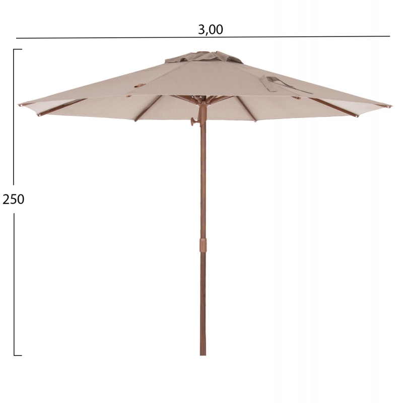 ΕΠΑΓΓΕΛΜΑΤΙΚΗ ΟΜΠΡΕΛΑ GLADELL Φ3,00μ HM6603.02 ΜΠΕΖ ΠΑΝΙ-HEAT TRANSFER ΑΛΟΥMΙΝΙΟ (ΧΩΡΙΣ ΒΑΣΗ)