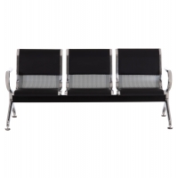 ΚΑΘΙΣΜΑ ΑΝΑΜΟΝΗΣ Τ.ΑΕΡΟΔΡΟΜΙΟΥ 3ΘΕΣΙΟ AVIATOR HM18400 ΜΕΤΑΛΛΟ ΜΕ PU ΜΑΥΡΟ 172x55x76Υ