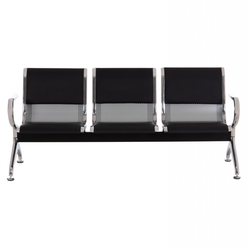 ΚΑΘΙΣΜΑ ΑΝΑΜΟΝΗΣ Τ.ΑΕΡΟΔΡΟΜΙΟΥ 3ΘΕΣΙΟ AVIATOR HM18400 ΜΕΤΑΛΛΟ ΜΕ PU ΜΑΥΡΟ 172x55x76Υ