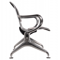 ΚΑΘΙΣΜΑ ΑΝΑΜΟΝΗΣ Τ.ΑΕΡΟΔΡΟΜΙΟΥ 3ΘΕΣΙΟ AVIATOR HM18400 ΜΕΤΑΛΛΟ ΜΕ PU ΜΑΥΡΟ 172x55x76Υ