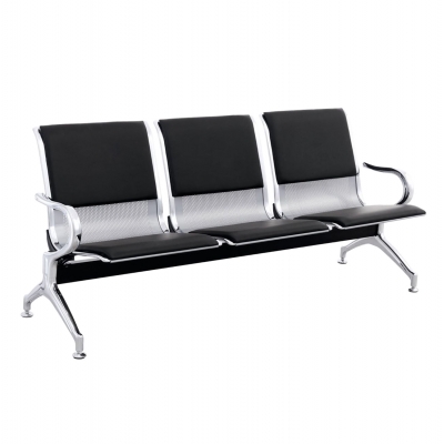 ΚΑΘΙΣΜΑ ΑΝΑΜΟΝΗΣ Τ.ΑΕΡΟΔΡΟΜΙΟΥ 3ΘΕΣΙΟ AVIATOR HM18400 ΜΕΤΑΛΛΟ ΜΕ PU ΜΑΥΡΟ 172x55x76Υ