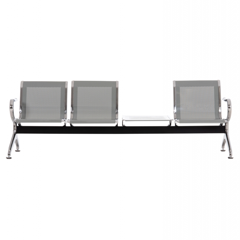 ΚΑΘΙΣΜΑ ΑΝΑΜΟΝΗΣ Τ.ΑΕΡΟΔΡΟΜΙΟΥ 3ΘΕΣΙΟ+ΤΡΑΠΕΖΙ AVIATOR HM18403 ΜΕΤΑΛΛΟ MESH ΓΚΡΙ 223x55x76Υεκ