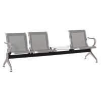 ΚΑΘΙΣΜΑ ΑΝΑΜΟΝΗΣ Τ.ΑΕΡΟΔΡΟΜΙΟΥ 3ΘΕΣΙΟ+ΤΡΑΠΕΖΙ AVIATOR HM18403 ΜΕΤΑΛΛΟ MESH ΓΚΡΙ 223x55x76Υεκ