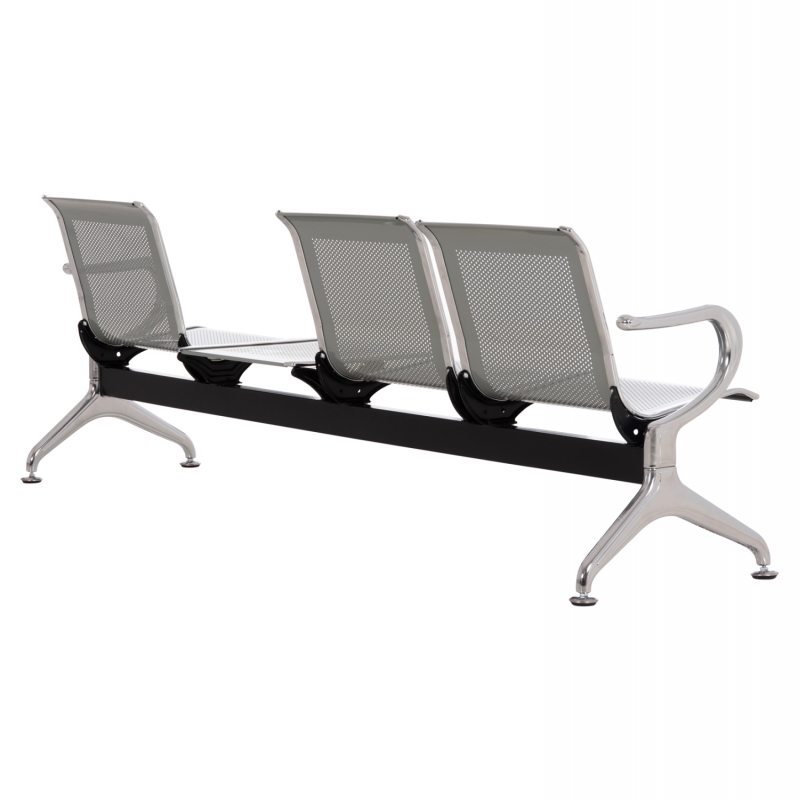 ΚΑΘΙΣΜΑ ΑΝΑΜΟΝΗΣ Τ.ΑΕΡΟΔΡΟΜΙΟΥ 3ΘΕΣΙΟ+ΤΡΑΠΕΖΙ AVIATOR HM18403 ΜΕΤΑΛΛΟ MESH ΓΚΡΙ 223x55x76Υεκ