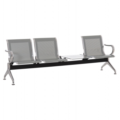 ΚΑΘΙΣΜΑ ΑΝΑΜΟΝΗΣ Τ.ΑΕΡΟΔΡΟΜΙΟΥ 3ΘΕΣΙΟ+ΤΡΑΠΕΖΙ AVIATOR HM18403 ΜΕΤΑΛΛΟ MESH ΓΚΡΙ 223x55x76Υεκ