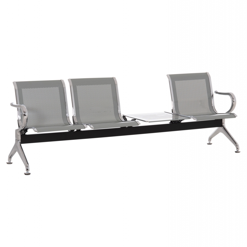 ΚΑΘΙΣΜΑ ΑΝΑΜΟΝΗΣ Τ.ΑΕΡΟΔΡΟΜΙΟΥ 3ΘΕΣΙΟ+ΤΡΑΠΕΖΙ AVIATOR HM18403 ΜΕΤΑΛΛΟ MESH ΓΚΡΙ 223x55x76Υεκ