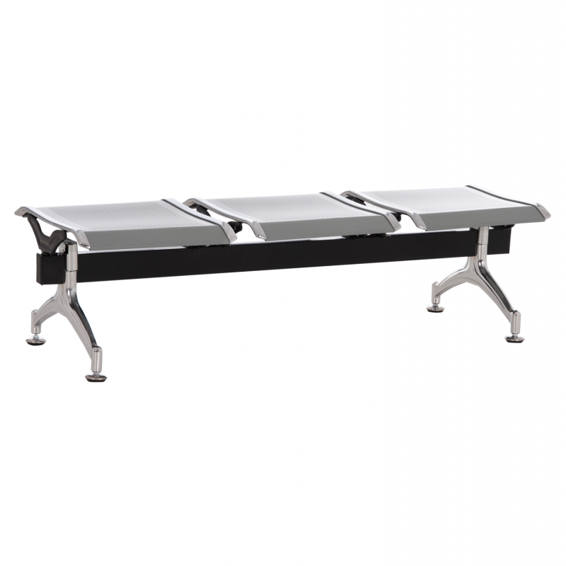 ΚΑΘΙΣΜΑ ΑΝΑΜΟΝΗΣ ΑΝΑΜΟΝΗΣ Τ.ΑΕΡΟΔΡΟΜΙΟΥ 3ΘΕΣΙΟ AVIATOR HM18404 ΜΕΤΑΛΛΟ MESH ΓΚΡΙ 148x50x40Υεκ