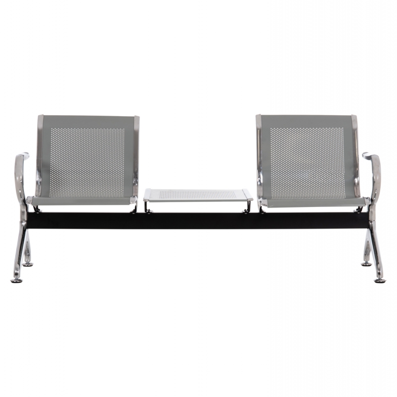 ΚΑΘΙΣΜΑ ΑΝΑΜΟΝΗΣ Τ.ΑΕΡΟΔΡΟΜΙΟΥ 2ΘΕΣΙΟ+ΤΡΑΠΕΖΙ AVIATOR HM18402 ΜΕΤΑΛΛΟ MESH ΓΚΡΙ 170x55x76Υεκ