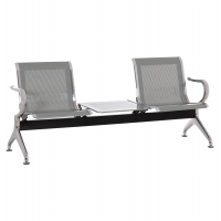 ΚΑΘΙΣΜΑ ΑΝΑΜΟΝΗΣ Τ.ΑΕΡΟΔΡΟΜΙΟΥ 2ΘΕΣΙΟ+ΤΡΑΠΕΖΙ AVIATOR HM18402 ΜΕΤΑΛΛΟ MESH ΓΚΡΙ 170x55x76Υεκ