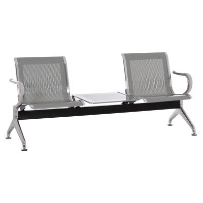 ΚΑΘΙΣΜΑ ΑΝΑΜΟΝΗΣ Τ.ΑΕΡΟΔΡΟΜΙΟΥ 2ΘΕΣΙΟ+ΤΡΑΠΕΖΙ AVIATOR HM18402 ΜΕΤΑΛΛΟ MESH ΓΚΡΙ 170x55x76Υεκ