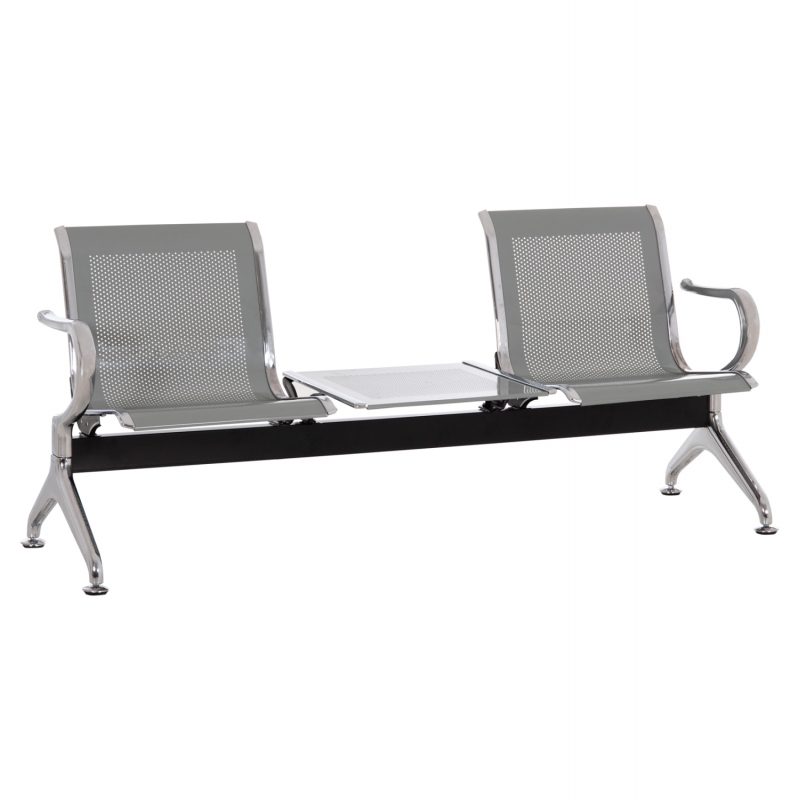 ΚΑΘΙΣΜΑ ΑΝΑΜΟΝΗΣ Τ.ΑΕΡΟΔΡΟΜΙΟΥ 2ΘΕΣΙΟ+ΤΡΑΠΕΖΙ AVIATOR HM18402 ΜΕΤΑΛΛΟ MESH ΓΚΡΙ 170x55x76Υεκ