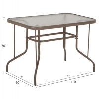 ΣΕΤ ΤΡΑΠΕΖΑΡΙΑΣ 5ΤΜΧ LEONE HM10835.04 ΚΑΡΕΚΛΕΣ ΜΕΤΑΛΛΙΚΕΣ & ΤΡΑΠΕΖΙ 110x60εκ ΣΑΜΠΑΝΙ