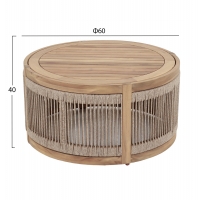 ΤΡΑΠΕΖΙ ΜΕΣΗΣ ΕΞ.ΧΩΡΟΥ ΣΤΡΟΓΓΥΛΟ MORMONT HM6262.01 ΞΥΛΟ ΑΚΑΚΙΑΣ-ΣΧΟΙΝΙ ΜΠΕΖ Φ60x40Υεκ