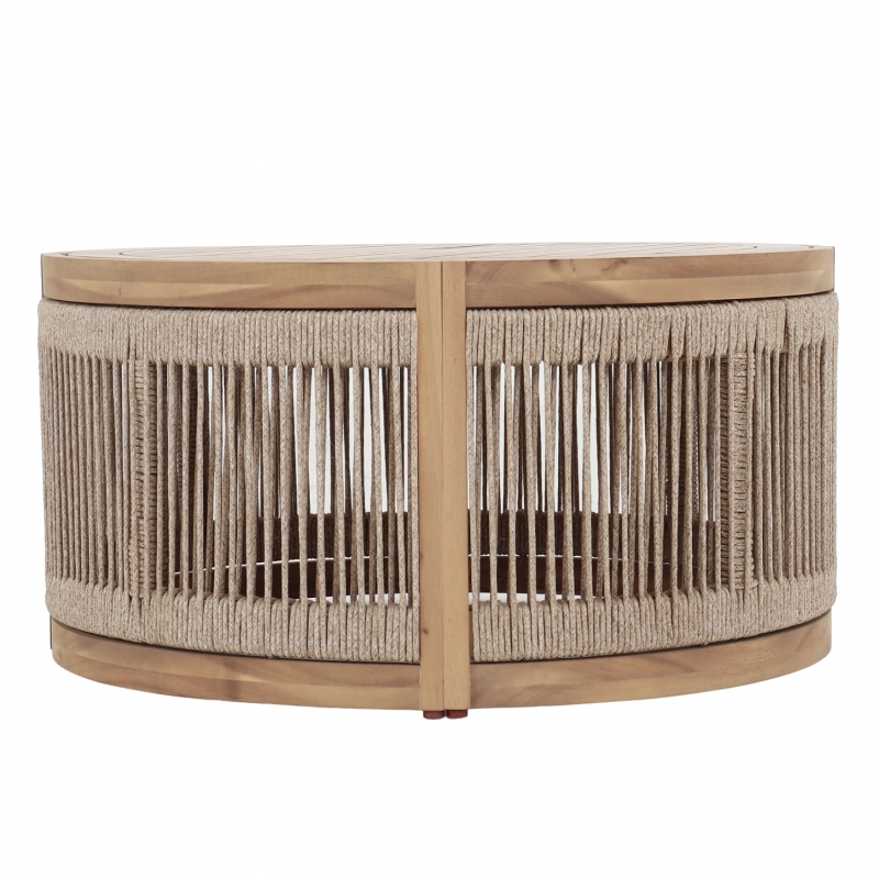 ΤΡΑΠΕΖΙ ΜΕΣΗΣ ΕΞ.ΧΩΡΟΥ ΣΤΡΟΓΓΥΛΟ MORMONT HM6262.01 ΞΥΛΟ ΑΚΑΚΙΑΣ-ΣΧΟΙΝΙ ΜΠΕΖ Φ60x40Υεκ