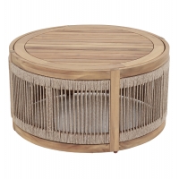 ΤΡΑΠΕΖΙ ΜΕΣΗΣ ΕΞ.ΧΩΡΟΥ ΣΤΡΟΓΓΥΛΟ MORMONT HM6262.01 ΞΥΛΟ ΑΚΑΚΙΑΣ-ΣΧΟΙΝΙ ΜΠΕΖ Φ60x40Υεκ