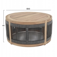 ΤΡΑΠΕΖΙ ΜΕΣΗΣ ΕΞ.ΧΩΡΟΥ ΣΤΡΟΓΓΥΛΟ MORMONT HM6262.02 ΞΥΛΟ ΑΚΑΚΙΑΣ-ΣΧΟΙΝΙ ΓΚΡΙ Φ60x40Υ