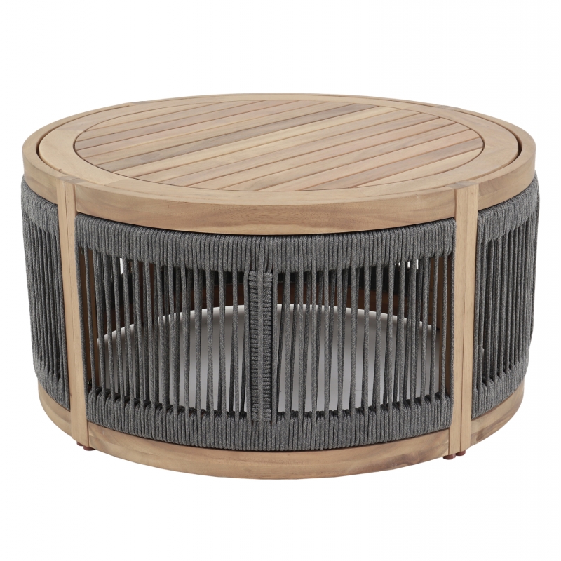 ΤΡΑΠΕΖΙ ΜΕΣΗΣ ΕΞ.ΧΩΡΟΥ ΣΤΡΟΓΓΥΛΟ MORMONT HM6262.02 ΞΥΛΟ ΑΚΑΚΙΑΣ-ΣΧΟΙΝΙ ΓΚΡΙ Φ60x40Υ