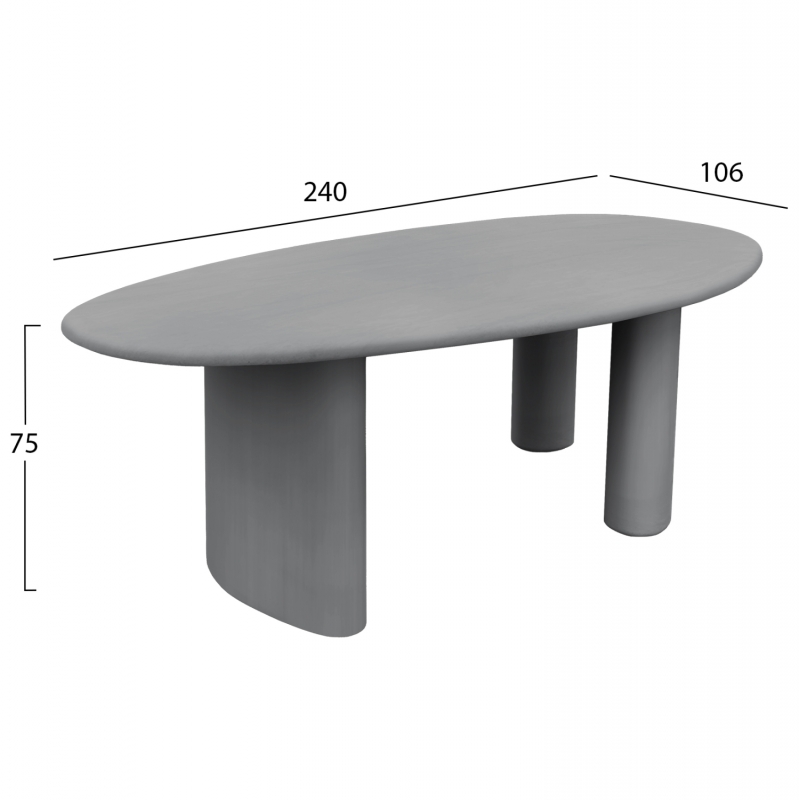 ΤΡΑΠΕΖΙ ΤΡΑΠΕΖΑΡΙΑΣ ΟΒΑΛ VOLPE HM6599.01 ΓΚΡΙ FIBER CEMENT 240x100x75Υεκ ΤΡΑΠΕΖΙ ΤΡΑΠΕΖΑΡΙΑΣ ΟΒΑΛ VOLPE HM6599.01 ΓΚΡΙ FIBER CEMENT 240x100x75Υεκ
