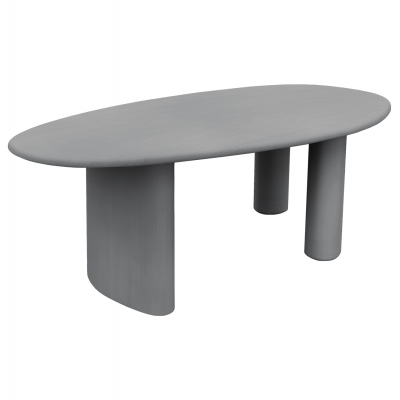 ΤΡΑΠΕΖΙ ΤΡΑΠΕΖΑΡΙΑΣ ΟΒΑΛ VOLPE HM6599.01 ΓΚΡΙ FIBER CEMENT 240x100x75Υεκ