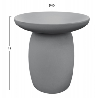 ΤΡΑΠΕΖΙ ΜΕΣΗΣ ΣΤΡΟΓΓΥΛΟ HIKARI HM6593.01 ΓΚΡΙ FIBER CEMENT Φ46x48Υεκ.