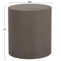 ΤΡΑΠΕΖΙ ΒΟΗΘΗΤΙΚΟ FIBER CEMENT ΣΤΡΟΓΓΥΛΟ KYOKO HM6592.01 ΓΚΡΙ Φ40x43Υεκ.