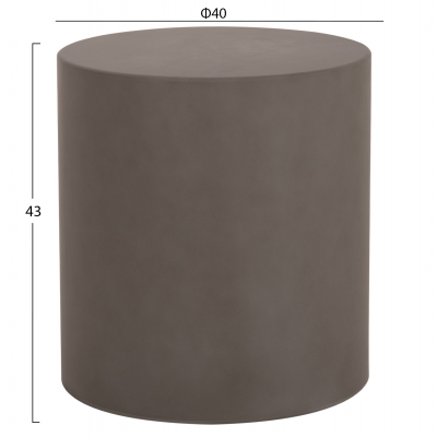ΤΡΑΠΕΖΙ ΒΟΗΘΗΤΙΚΟ FIBER CEMENT ΣΤΡΟΓΓΥΛΟ KYOKO HM6592.01 ΓΚΡΙ Φ40x43Υεκ.