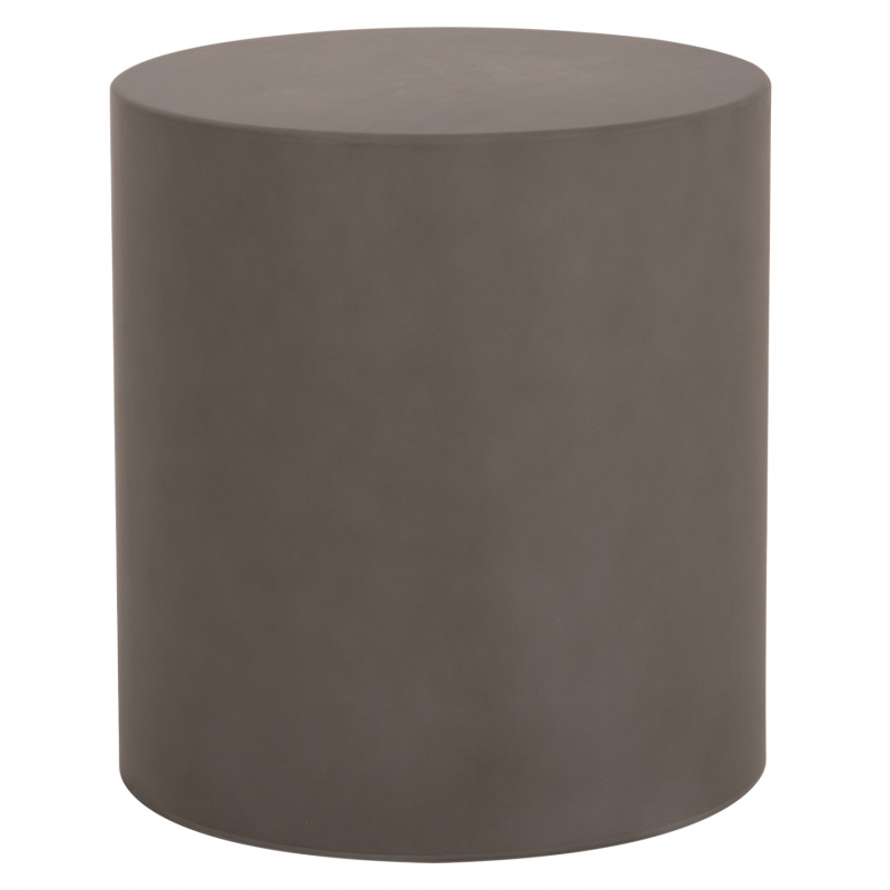 ΤΡΑΠΕΖΙ ΒΟΗΘΗΤΙΚΟ FIBER CEMENT ΣΤΡΟΓΓΥΛΟ KYOKO HM6592.01 ΓΚΡΙ Φ40x43Υεκ.