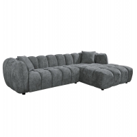 ΚΑΝΑΠΕΣ ΓΩΝΙΑ (ΔΕΞΙΑ) LYKKE HM3326.01R ΓΚΡΙ ΥΦΑΣΜΑ 280x89-165(η γωνία)x70Υεκ