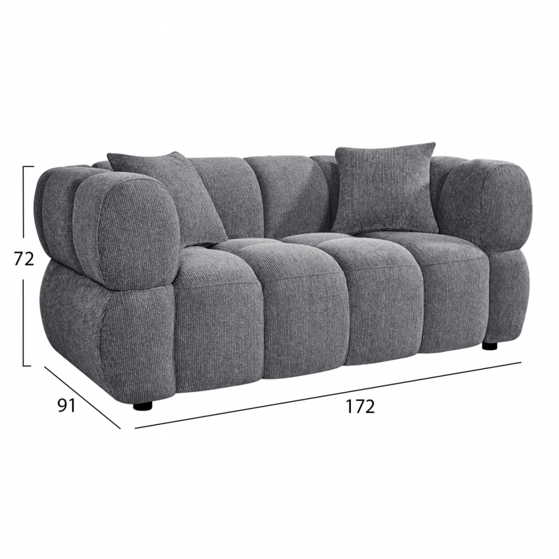 ΚΑΝΑΠΕΣ 2-ΘΕΣΙΟΣ NORIKA HM3332.01 ΓΚΡΙ ΥΦΑΣΜΑ 172x91x72Υεκ. ΚΑΝΑΠΕΣ 2-ΘΕΣΙΟΣ NORIKA HM3332.01 ΓΚΡΙ ΥΦΑΣΜΑ 172x91x72Υεκ.