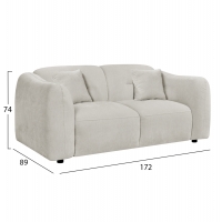 ΚΑΝΑΠΕΣ 2-ΘΕΣΙΟΣ JUNOA HM3334.02 ΕΚΡΟΥ ΥΦΑΣΜΑ 172x89x74Υεκ