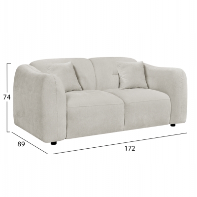 ΚΑΝΑΠΕΣ 2-ΘΕΣΙΟΣ JUNOA HM3334.02 ΕΚΡΟΥ ΥΦΑΣΜΑ 172x89x85Υεκ